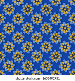 Seamless vector floral background. Abstract shapes, decorative geometric flowers. Can be used for wallpapers, fill images, web page, background, surface