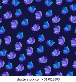 Seamless vector floral background with autumn leaves. Seamless cute colorful  pattern with leaf for printing children textile, wallpaper, wrapping paper