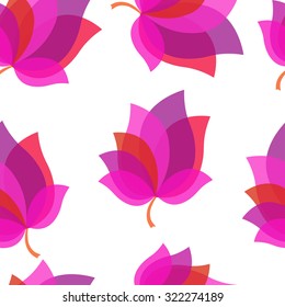 Seamless vector floral background with autumn leaves. Seamless abstract colorful pattern for printing textile, wallpaper, wrapping paper