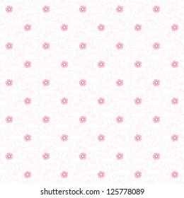 Seamless vector floral background with curls. Colors are easily editable