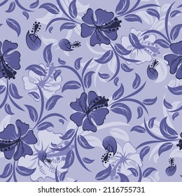 Fondo floral vectorial impecable. Para hacer un patrón sencillo y sin problemas, sólo tiene que arrastrar todo el grupo a la barra de swatches y utilizarlo para rellenar cualquier contorno.