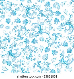 Seamless vector floral background. For easy making seamless pattern just drag all group into swatches bar, and use it for filling any contours.