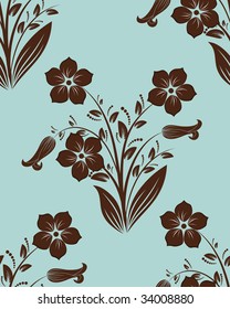 Seamless vector floral background. For easy making seamless pattern just drag all group into swatches bar, and use it for filling any contours.