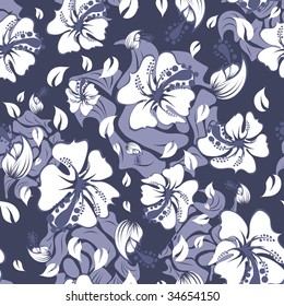 Fondo floral vectorial transparente. Para crear un patrón sencillo, sólo tiene que arrastrar todo el grupo a la barra de muestras y usarla para rellenar cualquier contorno.