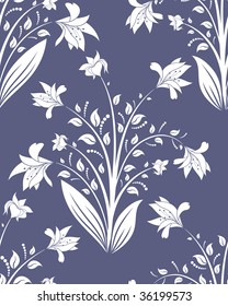 Seamless vector floral background. For easy making seamless pattern just drag all group into swatches bar, and use it for filling any contours.