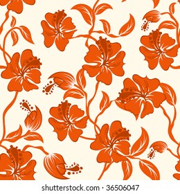 Seamless vector floral background. For easy making seamless pattern just drag all group into swatches bar, and use it for filling any contours.