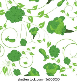Seamless vector floral background. For easy making seamless pattern just drag all group into swatches bar, and use it for filling any contours.