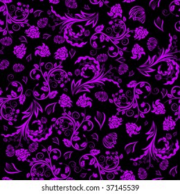 Seamless vector floral background. For easy making seamless pattern just drag all group into swatches bar, and use it for filling any contours.