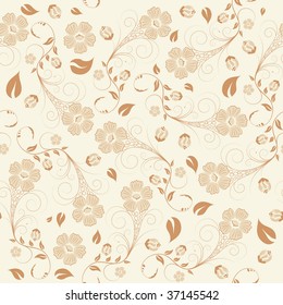 Seamless vector floral background. For easy making seamless pattern just drag all group into swatches bar, and use it for filling any contours.