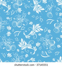 Seamless vector floral background. For easy making seamless pattern just drag all group into swatches bar, and use it for filling any contours.