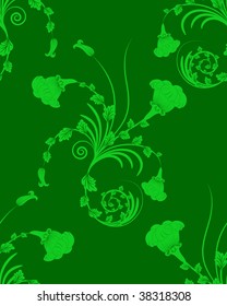 Seamless vector floral background. For easy making seamless pattern just drag all group into swatches bar, and use it for filling any contours.