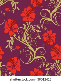 Seamless vector floral background. For easy making seamless pattern just drag all group into swatches bar, and use it for filling any contours.