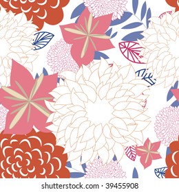 Seamless vector floral background. For easy making seamless pattern just drag all group into swatches bar, and use it for filling any contours.