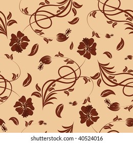 Seamless vector floral background. For easy making seamless pattern just drag all group into swatches bar, and use it for filling any contours.