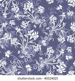 Seamless vector floral background. For easy making seamless pattern just drag all group into swatches bar, and use it for filling any contours.