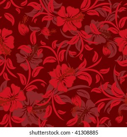 Seamless vector floral background. For easy making seamless pattern just drag all group into swatches bar, and use it for filling any contours.