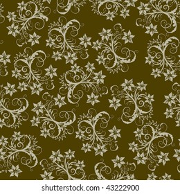 Seamless vector floral background. For easy making seamless pattern just drag all group into swatches bar, and use it for filling any contours.