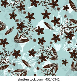 Seamless vector floral background. For easy making seamless pattern just drag all group into swatches bar, and use it for filling any contours.