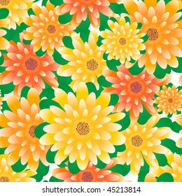 Seamless vector floral background. For easy making seamless pattern just drag all group into swatches bar, and use it for filling any contours.