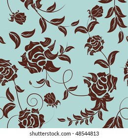 Seamless vector floral background. For easy making seamless pattern just drag all group into swatches bar, and use it for filling any contours.