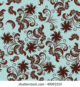 Seamless vector floral background. For easy making seamless pattern just drag all group into swatches bar, and use it for filling any contours.