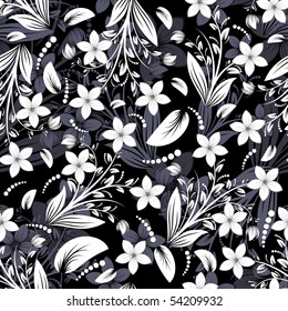 Seamless vector floral background. For easy making seamless pattern just drag all group into swatches bar, and use it for filling any contours.