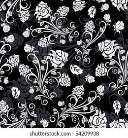 Seamless vector floral background. For easy making seamless pattern just drag all group into swatches bar, and use it for filling any contours.