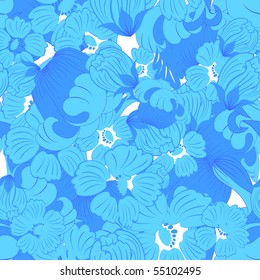 Seamless vector floral background. For easy making seamless pattern just drag all group into swatches bar, and use it for filling any contours.
