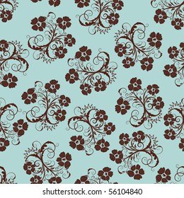 Seamless vector floral background. For easy making seamless pattern just drag all group into swatches bar, and use it for filling any contours.