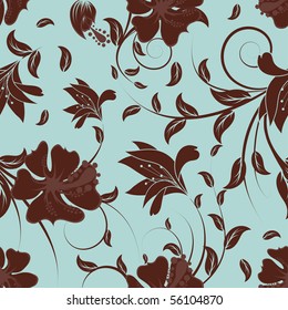 Seamless vector floral background. For easy making seamless pattern just drag all group into swatches bar, and use it for filling any contours.