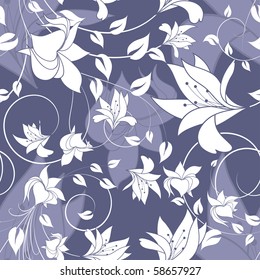 Seamless vector floral background. For easy making seamless pattern just drag all group into swatches bar, and use it for filling any contours.