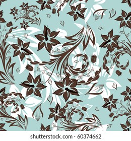 Seamless vector floral background. For easy making seamless pattern just drag all group into swatches bar, and use it for filling any contours.