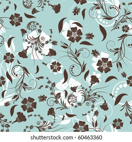 Seamless vector floral background. For easy making seamless pattern just drag all group into swatches bar, and use it for filling any contours.