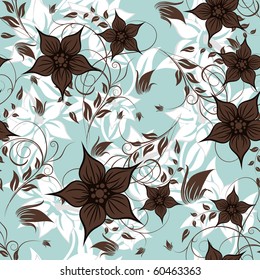 Seamless vector floral background. For easy making seamless pattern just drag all group into swatches bar, and use it for filling any contours.