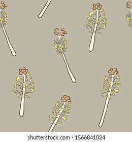 Seamless vector floral background. Flower pestle and stamen. For fabric, paper, cover, wrapping