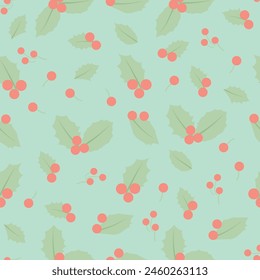 Seamless vector floral background with Holy and leaf Hand drawn illustration.