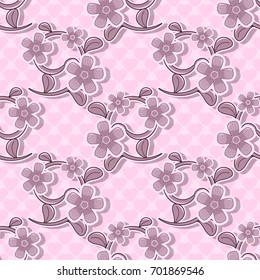 Seamless vector floral background illustration of Valentine's Day