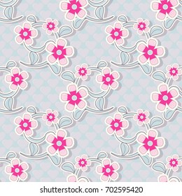 Seamless vector floral background illustration of Valentine's Day