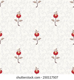 Seamless vector floral background. The motives of the paintings of ancient Indian fabrics. Tree of Life collection.