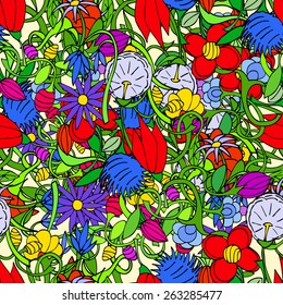 Seamless vector floral background. Seamless pattern.