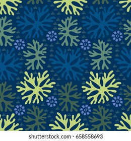 Seamless vector floral background. Stylized leaves of geranium and cornflowers. Hand drawn illustration