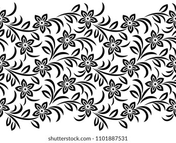 Seamless vector floral border