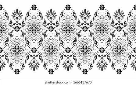 Seamless vector floral border design