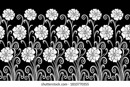 Seamless vector floral border design