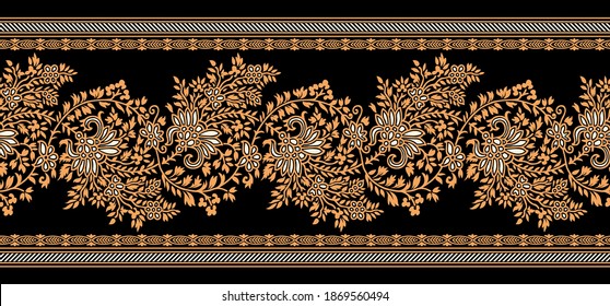 Seamless vector floral border design