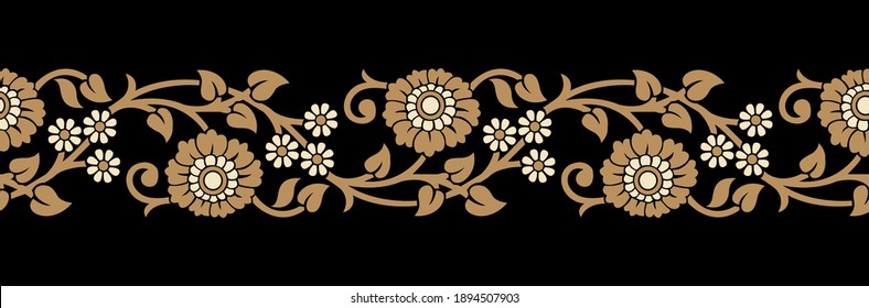 Seamless vector floral border design