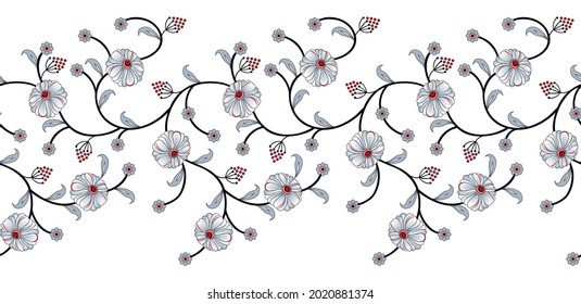 Seamless vector floral border design