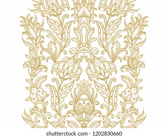 Seamless vector floral border ornament