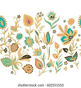 Seamless vector floral border ornament