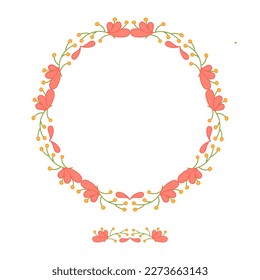 Pincel floral vectorial sin inconvenientes. Marco floral de primavera. Wreath.